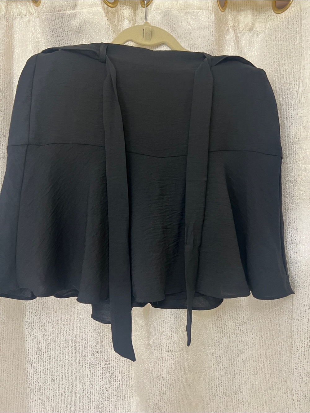 Soho Apparel Black Mini Skirt (mid-thigh) Shorts Underneath Bow Tie Fluted